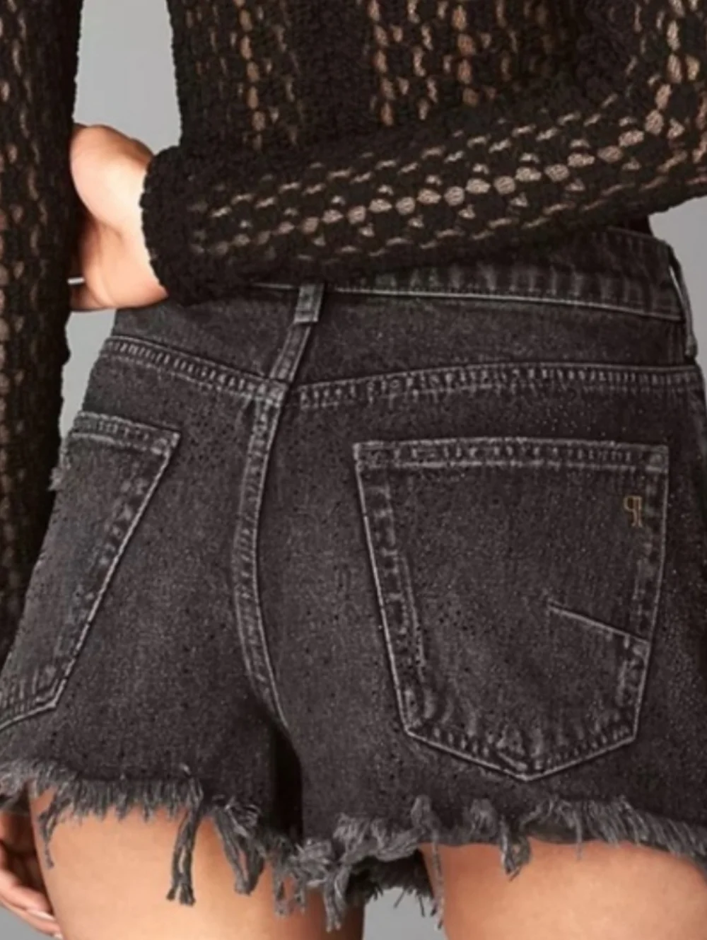 Pilcro Devon Rhinestone Distressed Denim Shorts Size 28 - Picture 3 of 13